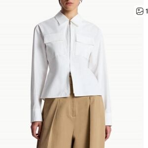 A.L.C.Sage Zip Front Top White, Size 12, New With Tags